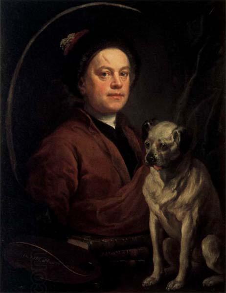William Hogarth Self-Portrait with a Pug China oil painting art
